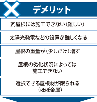 カバー工法　デメリット