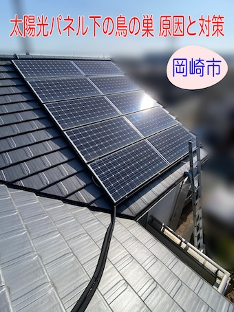 岡崎市　太陽光パネル下の鳥の巣 原因と対策を知りたい