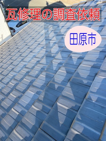 田原市　問合せのきっかけは瓦の変色、ご依頼の調査箇所以外にも修理箇所が無いか漏れなく点検