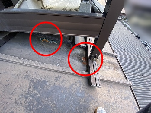 ベランダ　庇　サビ