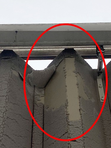 カーポート　車庫　ペフ　断熱シート　はがれ