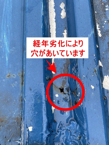豊橋市　イナバ　ガレージ　雨漏り　劣化