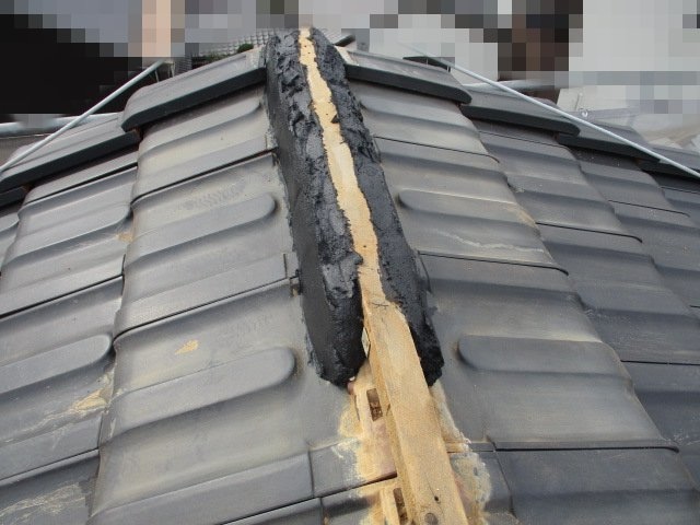 平板瓦　棟　漆喰　詰め直し　モルロック