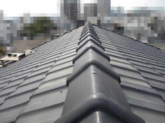 棟瓦　復旧　漆喰　詰め直し　