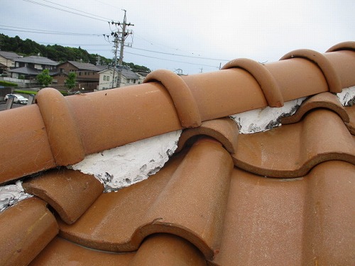 豊橋市　漆喰　雨漏り　S型瓦屋根　軒天