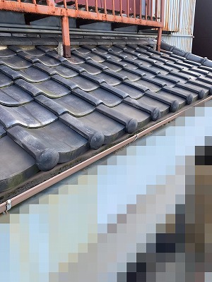 豊川市　瓦屋根　鉄製ベランダ　雨漏り　葺き替え　