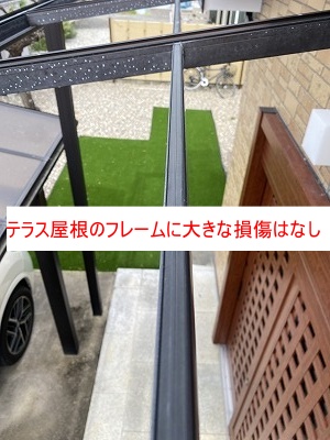 幸田町　テラス　強風　ポリカ　平板屋根