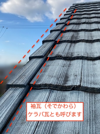 岡崎市　セメント瓦　特有　不具合　ケラバ　傾き　落下　修理 　補修