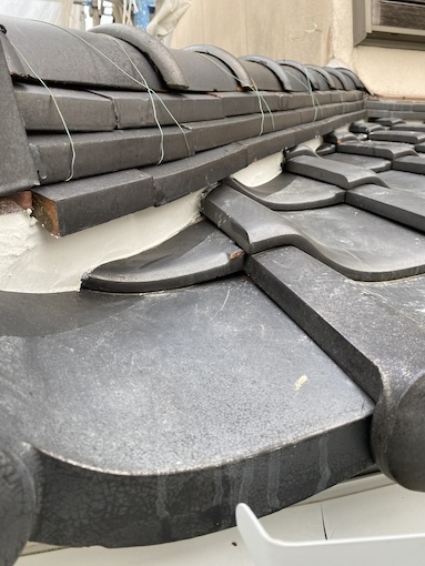 田原市　しっくい　補修　丁寧　白　和瓦