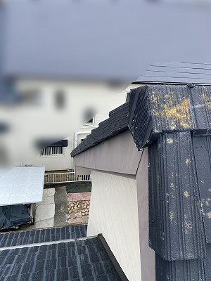 蒲郡市　ケラバ　下地　経年劣化　セメント瓦